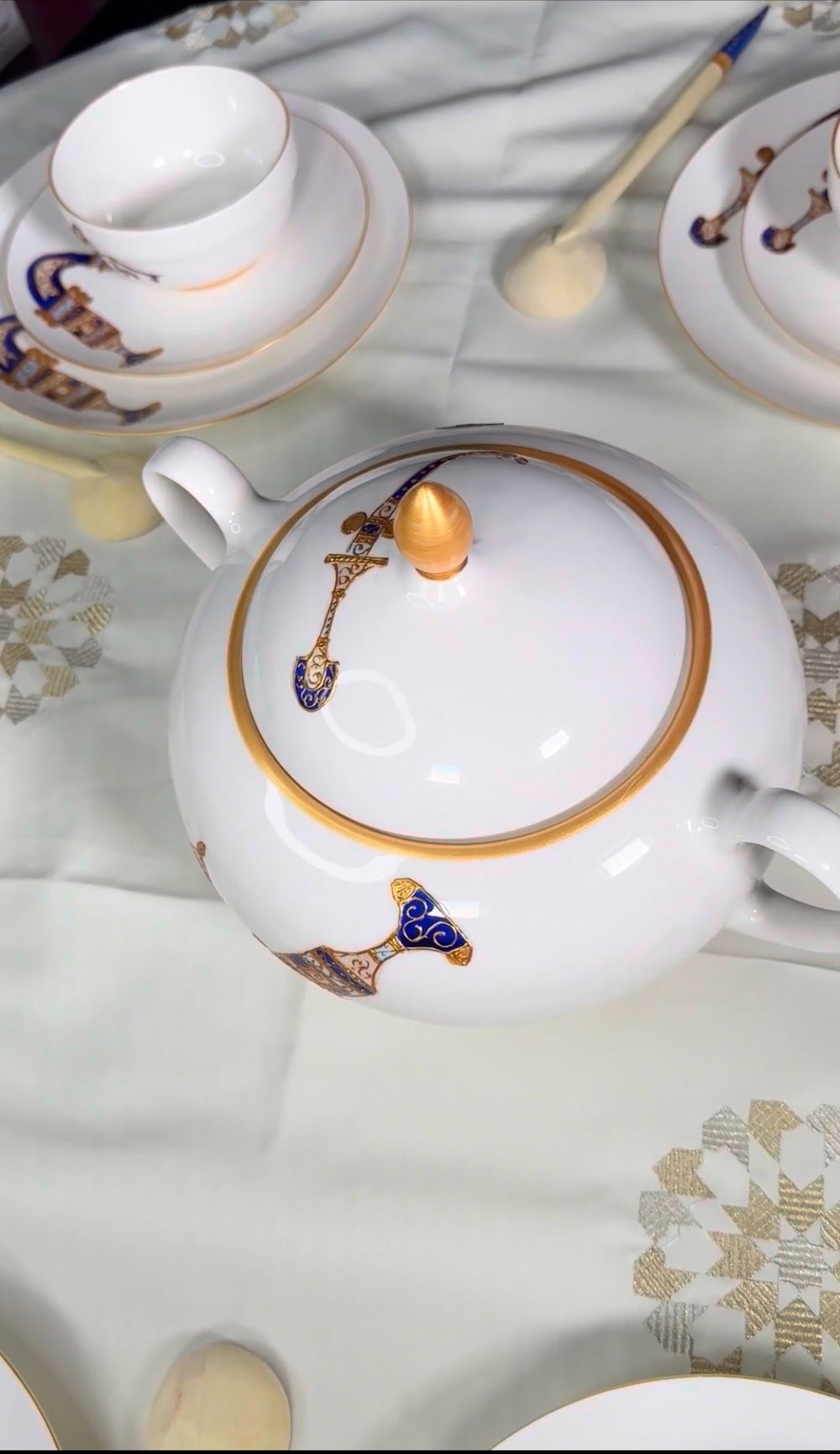 Khanjar set (blue)  set for 6 or 12 - Moroccan Craft