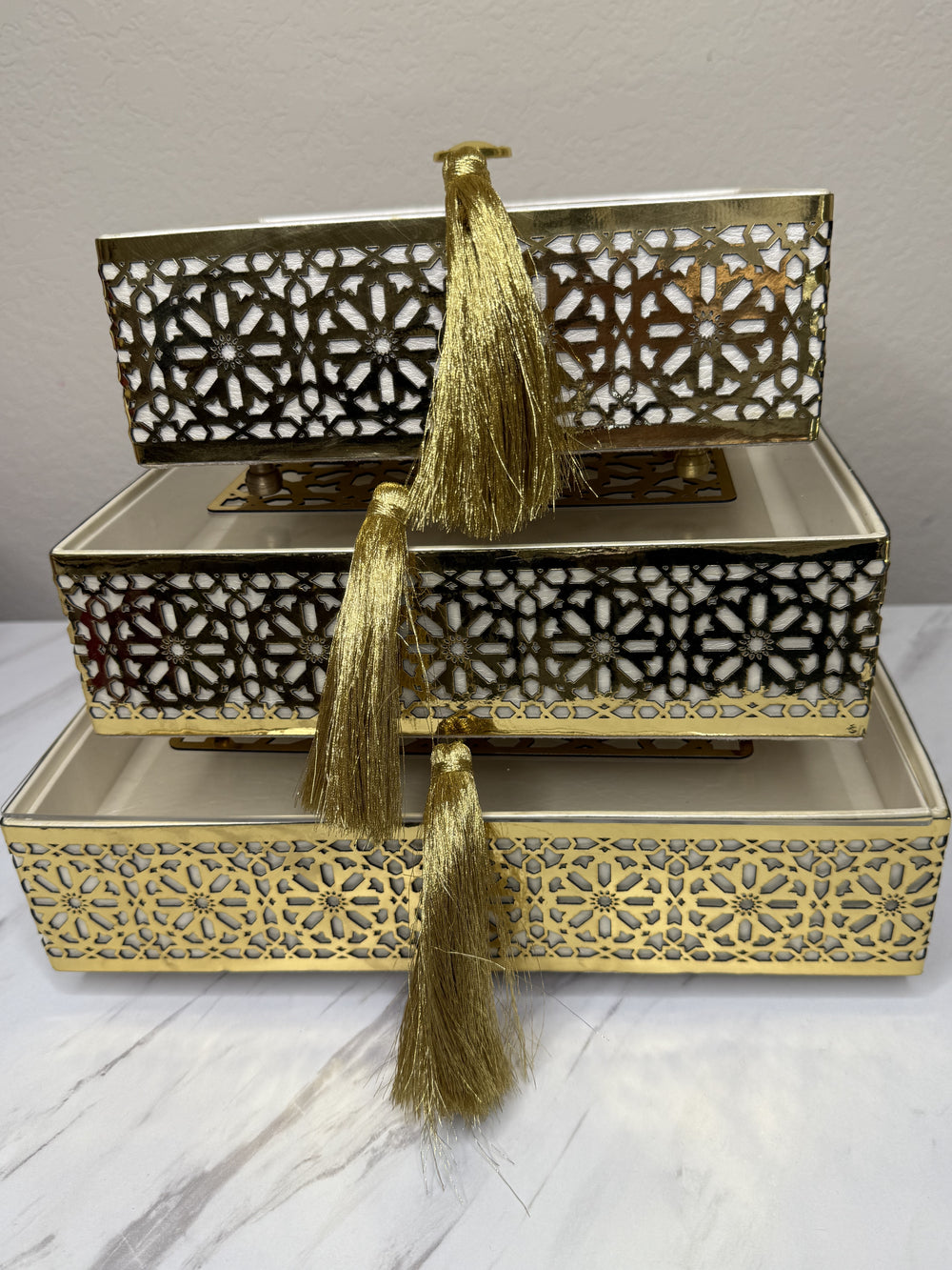 Set of 3 boxes(check for more shapes)(Moroccan artisanat) - Moroccan Craft