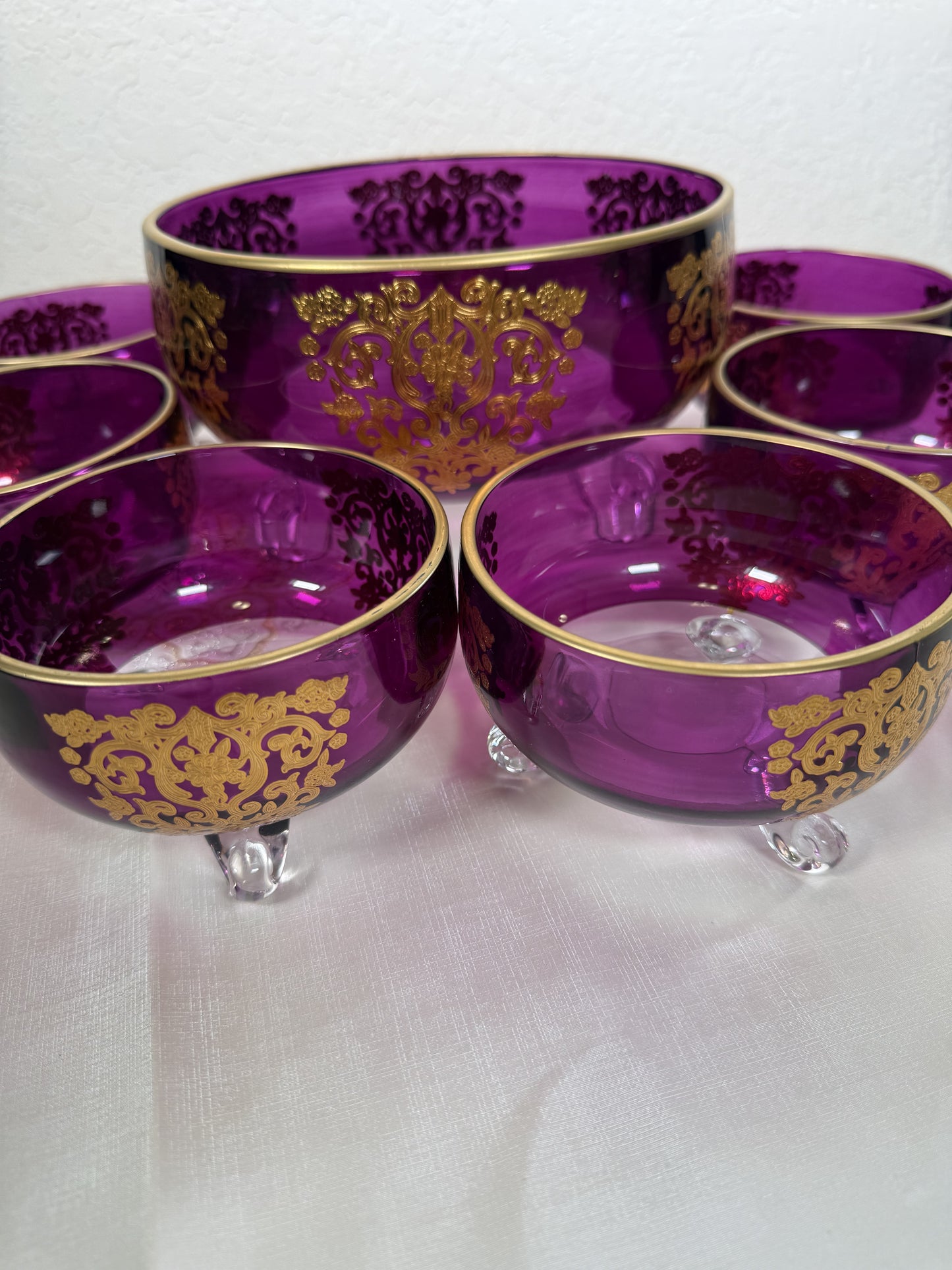 Saladier with six bowls(check for more colors)(Moroccan artisanat)