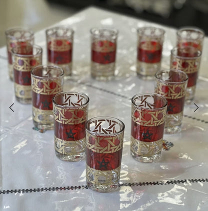 Tea cups with moroccan flag